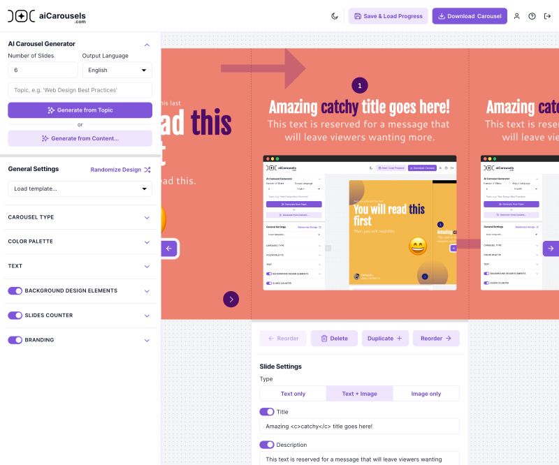 aiCarousels screenshot