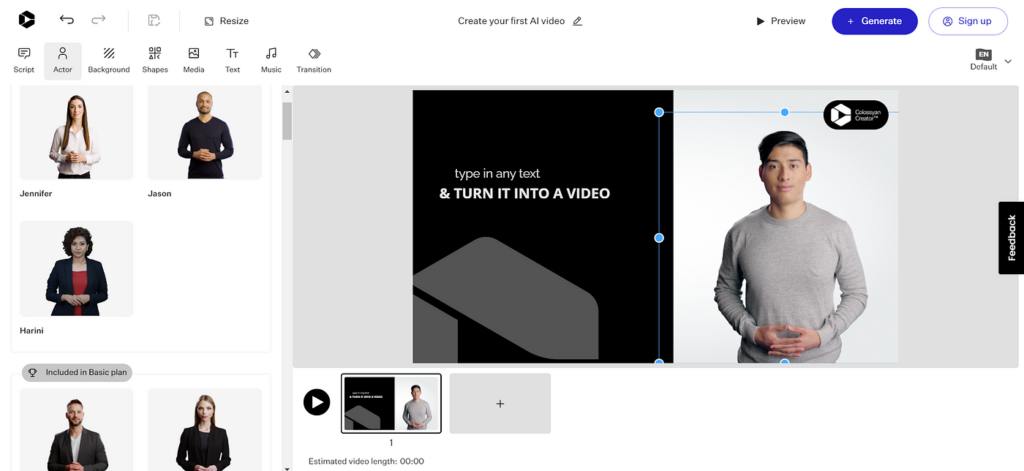 Colossyan screenshot